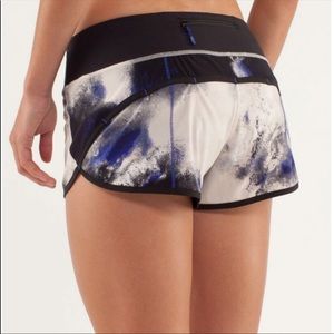 lululemon athletica Black and Blue Patterned Shorts